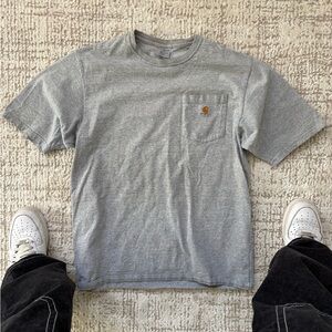 Carhartt Heather Gray Tee with Pocket size M